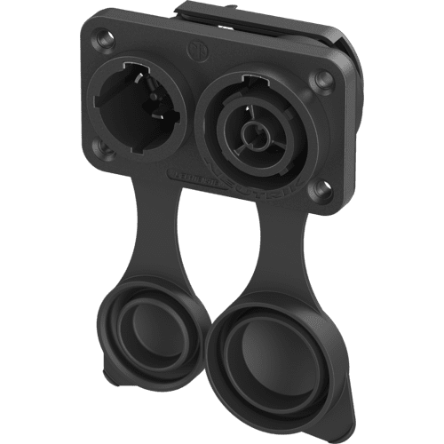 Afbeelding van powerCON TRUE1 paneelmontage+kap 2p+PE COMBI pen + bus IP65/IP67